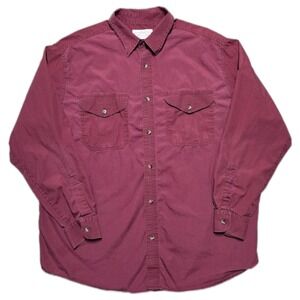VTG CC FILSON XL Double Pocket‎ Field Shirt Burgundy Heavyweight Cotton Twill